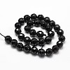 Natural Dyed & Heated Black Onyx Beads Strands X-G-D840-23-10mm-2