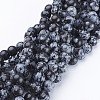 Natural Snowflake Obsidian Beads Strands GSR009-1