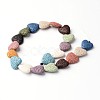 Dyed Heart Synthetic Lava Rock Beads Strands G-F259-06-2