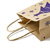 Christmas Theme Blue Printed Kraft Paper Tote Bags with Handles ABAG-B006-04B-3