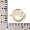 Brass Micro Pave Clear Cubic Zirconia Flat Round Saint Benedict Connector Charms X-KK-R002-29G-3
