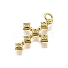 Brass Micro Pave Cubic Zirconia Pendants KK-Z100-34G-02-2
