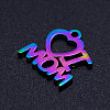 Mother's Day Ion Plating(IP) 201 Stainless Steel Charms STAS-Q201-JN173-2