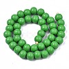 Painted Natural Wood Beads Strands WOOD-S053-54E-2