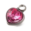304 Stainless Steel with Rhinestone Pendants STAS-Q346-01P-09-3