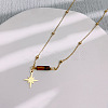 Natural Tiger Eye Column Pendant Necklaces SZ2412-1-1