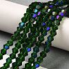 Transparent Electroplate Glass Beads Strands GLAA-F029-4mm-D25-4