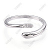 925 Sterling Silver Smooth with Open Cuff Ring Settings STER-T007-09P-2
