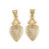 Brass Micro Pave Clear Cubic Zirconia Pendants ZIRC-I367-13G-09-1
