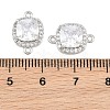 Brass Micro Pave Clear Cubic Zirconia Connector Charms CU-CBA7BFE-01A-P-3