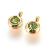 304 Stainless Steel Rhinestone Charms X-STAS-P237-10G-M-2