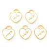 Light Gold Plated Alloy Enamel Pendants ENAM-R136-30-06-1