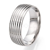 201 Stainless Steel Grooved Finger Ring Settings STAS-WH0047-04S-2