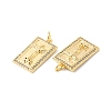 Brass Micro Pave Clear Cubic Zirconia Pendants KK-P234-09G-2