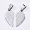 Non-Tarnish 201 Stainless Steel Split Pendants STAS-T048-05-4