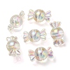 UV Plating Rainbow Iridescent Acrylic Beads PACR-E001-01H-1