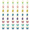 24Pcs Alloy Enamel & Iron Braiding Hair Pendants Decoration Clips PALLOY-AB00051-1