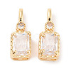 Brass Micro Pave Cubic Zirconia Pendants KK-C051-54G-02-1