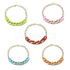 Acrylic & Aluminum Curb Chain Necklace NJEW-JN04554-1