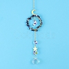 Glass & Brass Pendant Decorations HJEW-PW0002-08D-1