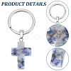 10Pcs 5 Styles Gemstone Keychains KEYC-CP0001-48-6