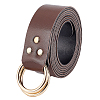 PU Leather Chain Belt with Iron Double D-ring Buckle AJEW-WH0314-52B-1