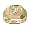 Square with Cross Pattern Alloy with Crystal Rhinestone Finger Rings FS-WG4A2D8-23-1