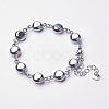 304 Stainless Steel Glass Link Bracelets BJEW-JB02795-2