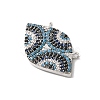 Horse Eye Rack Plating Brass Micro Pave Cubic Zirconia Charms KK-G504-05P-2