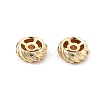 Brass Micro Pave Clear Cubic Zirconia Spacer Beads KK-K371-31G-1