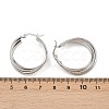 304 Stainless Steel Triple Twist Ring Stud Earrings EJEW-P324-08P-5