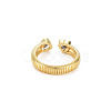 Brass Micro Pave Cubic Zirconia Cuff Rings RJEW-S045-155G-2