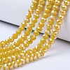 Electroplate Glass Beads Strands EGLA-A034-P6mm-B03-1