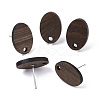 Walnut Wood Stud Earring Findings X-MAK-N033-006-1