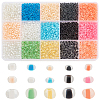 6870pcs 15 Styles Transparent Glass Seed Beads SEED-PH0001-79-1