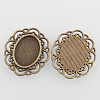 Filigree Wrap Oval Alloy Cabochon Settings PALLOY-N0088-11AB-NF-2