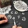 80Pcs 8 Styles Moon Theme Tibetan Style Alloy Pendants FIND-CJ0005-60-5