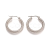 Tarnish Resistant 201 Stainless Steel Geometric Hoop Earrings STAS-D171-12B-P-1