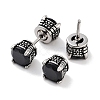 316 Surgical Stainless Steel Pave Black Cubic Zirconia Ear False Plugs for Women Men EJEW-Z050-42AS-2