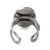 Non-Tarnish 304 Stainless Steel Cuff Pad Ring Settings STAS-M333-02A-P-3
