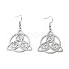 Non-Tarnish 304 Stainless Steel Sailor's Knot Dangle Earrings for Women EJEW-P222-06P-1