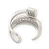 Brass Micro Pave Cubic Zirconia Cuff Rings RJEW-I103-094P-3
