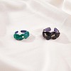 Glitter Enamel Twist Wave Open Cuff Ring JR923A-4