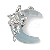 Platinum Alloy Resin Rhinestone Glass Pendants FIND-U017-08P-02-1