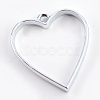 Rack Plating Alloy Heart Open Back Bezel Pendants X-PALLOY-S047-12D-FF-2