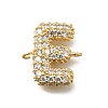 Brass Micro Pave Cubic Zirconia Letter Links KK-I717-04E-1