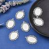 Tibetan Style Antique Silver Alloy Flat Oval Pendant Cabochon Settings X-TIBEP-M022-20AS-6