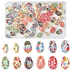 60Pcs 12 Styles Printed Natural Shell Beads BSHE-FS0001-08-1