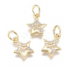 Brass Micro Pave Cubic Zirconia Charms ZIRC-F111-15G-1