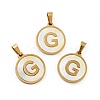 PVD Vacuum Plating 304 Stainless Steel with White Shell Pendants STAS-G268-01G-G-1